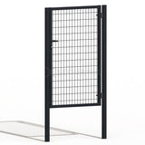 Puerta Metálica de Mallazo Gris Antracita Premium Puerta de mallazo gris antracita premium con cerradura y maneta de 1,5m