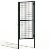 Puerta Metálica de Mallazo Gris Antracita Premium Puerta de mallazo gris antracita premium con cerradura y maneta de 2m