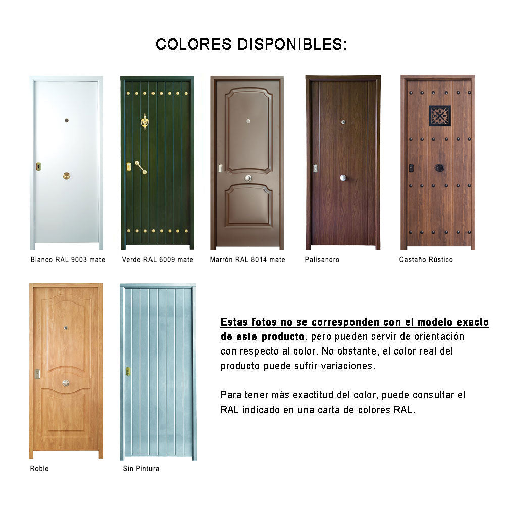 Colores disponibles puertas clásicas Cearco