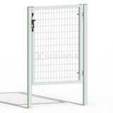 Puerta de mallazo blanca premium con aldaba y candado de 1,2m