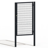 Puerta de mallazo gris antracita premium con aldaba y candado de 1,5m
